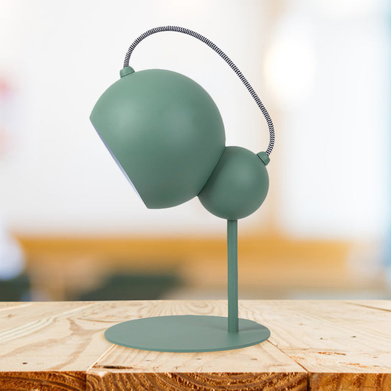 Lampada da tavolo globo rosa/giallo/verde Lampada da lettura modernista metallizzata a 1 luce con paralume regolabile per camera da letto