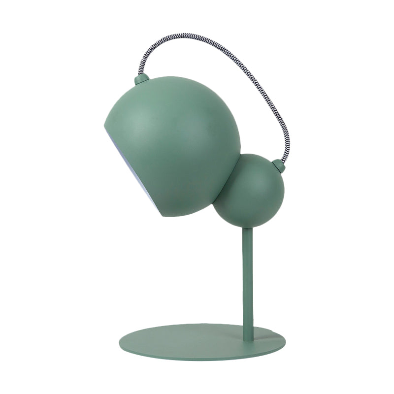 Lampada da tavolo globo rosa/giallo/verde Lampada da lettura modernista metallizzata a 1 luce con paralume regolabile per camera da letto