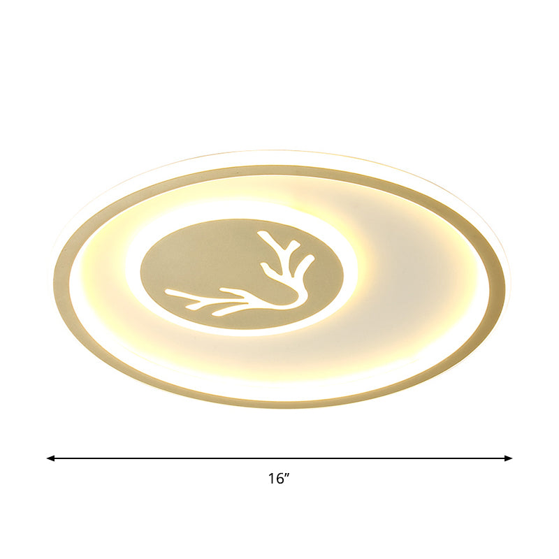 Acrylic Antler Flush Light Fixture Minimalist LED Close to Ceiling Lamp in Gold for Bedroom
