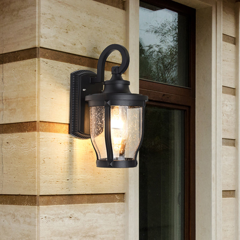Black Single Light Wall Mount Lighting Warehouse Seedy Glass Urn Wall Lamp Fixture