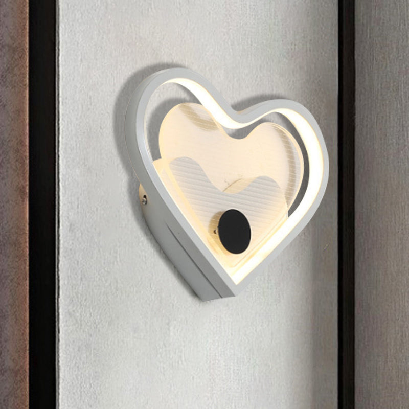 Heart/Cloud Wall Lighting Nordic Acrylic Black/White LED Wall Mounted Light Fixture for Bedroom