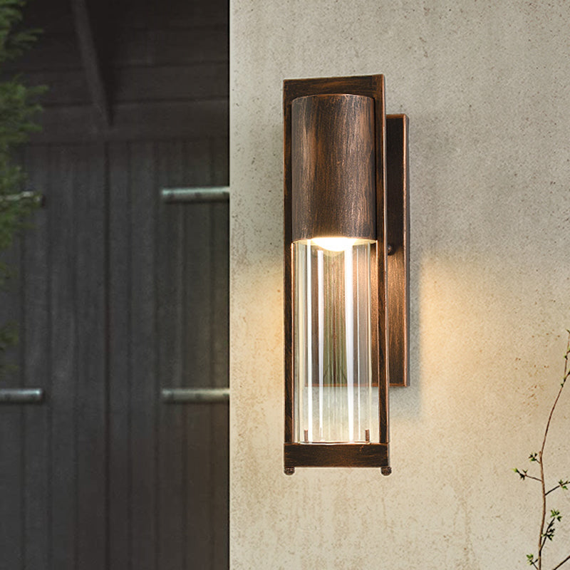 Verre transparente noir / laiton lampe murale Colonne 1 tête à chasse industrielle Mount Murce