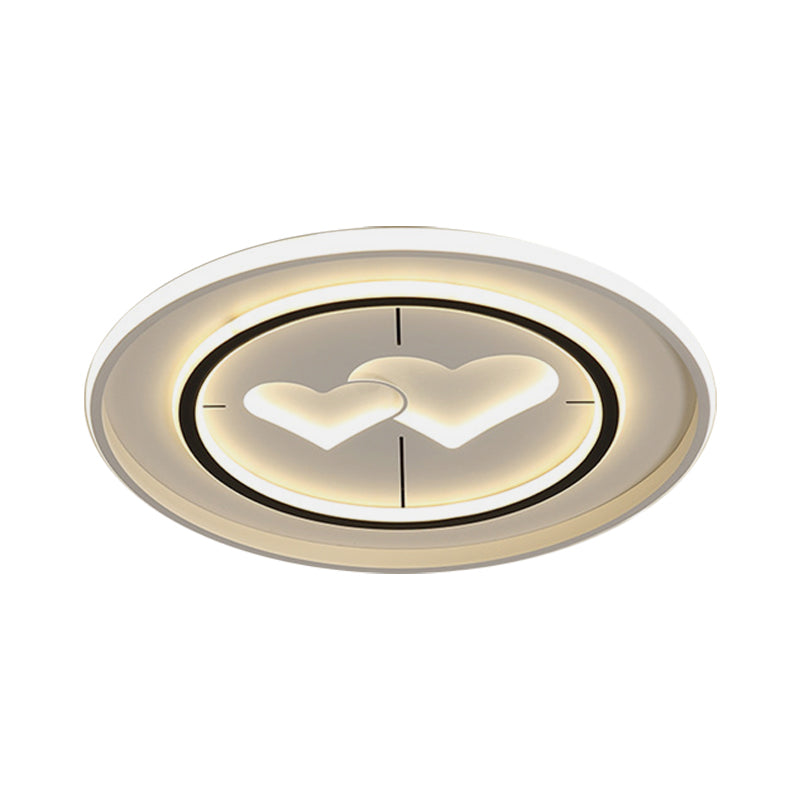 White Round/Square/Rectangle Flush Mount Lamp Modernist LED Acrylic Flush Ceiling Light in Warm/White Light