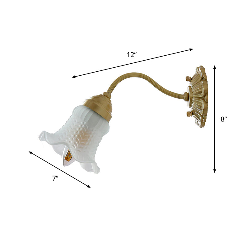 Lampada a parete floreale a singola luce anticato in ottone in ottone PRISMATIC Glass Wall Freet