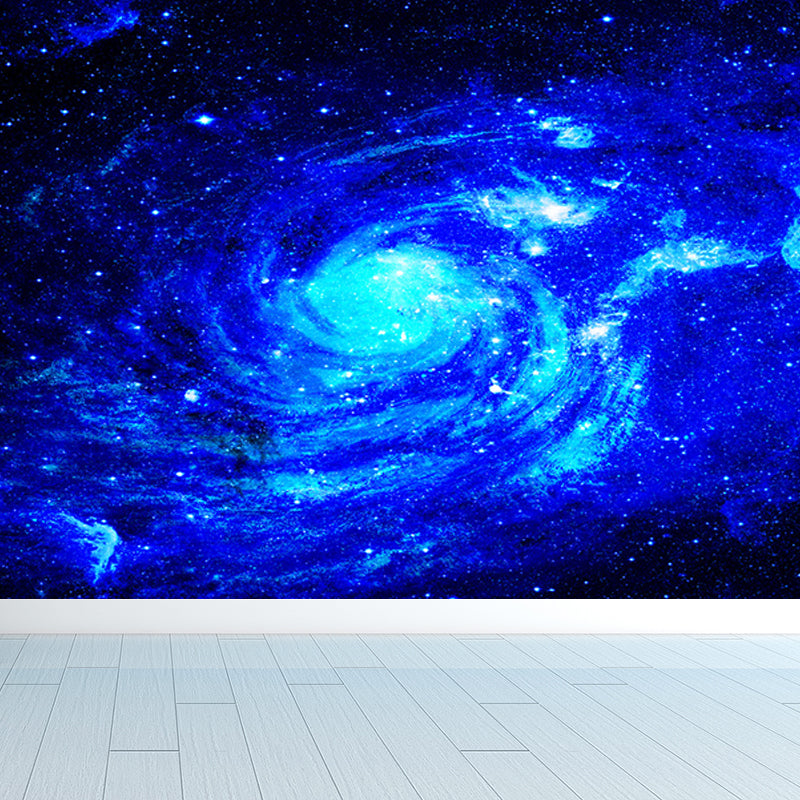 Modern Constellations Scene Wall Mural Non-Woven Waterproof Dark Blue Wall Art for Bedroom