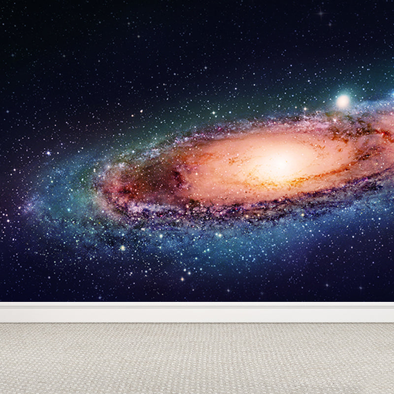 Modern Stars Spiral Wall Mural Non-Woven Stain-Proof Dark Color Wall Art for Boys Bedroom