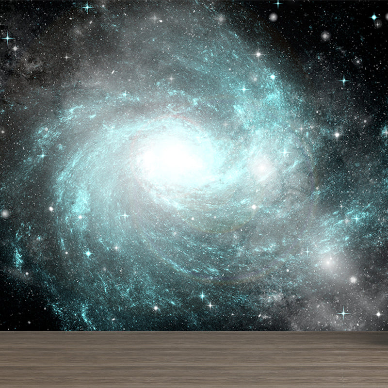 Modern Stars Spiral Wall Mural Non-Woven Stain-Proof Dark Color Wall Art for Boys Bedroom