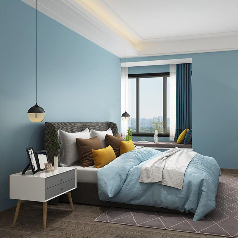 Dark Color Plain Wallpaper Roll Stain Resistant Simplicity Family Room Wall Decor