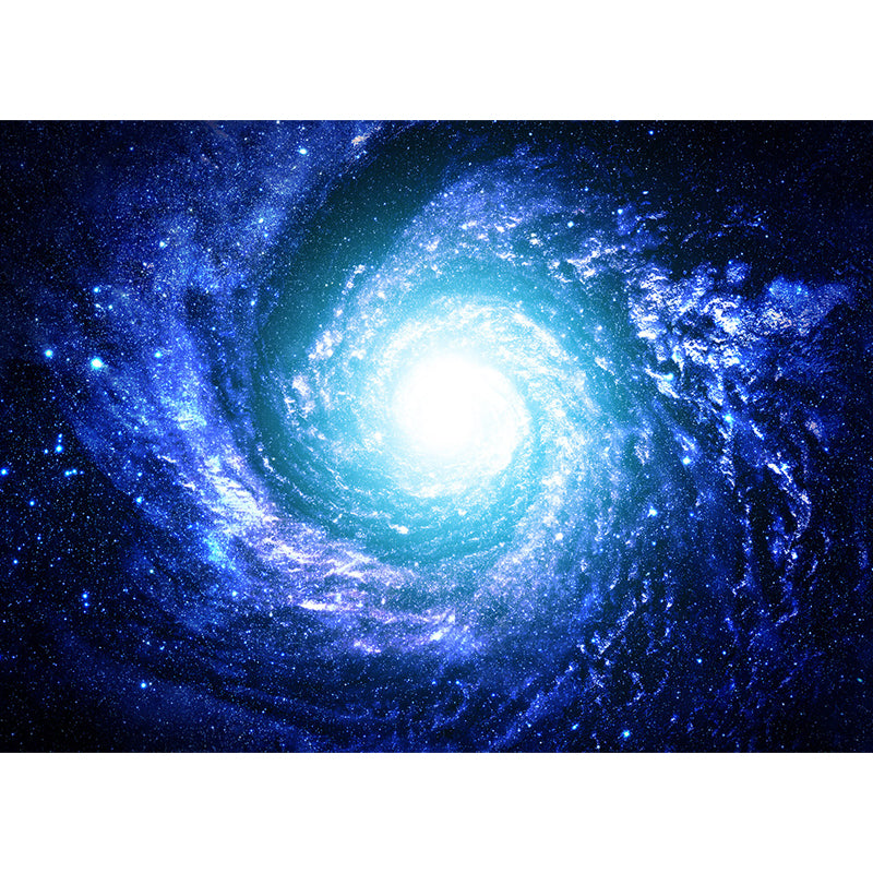 Contemporary Stars Spiral Scenery Mural Wallpaper Blue Astronomy and Space Wall Covering