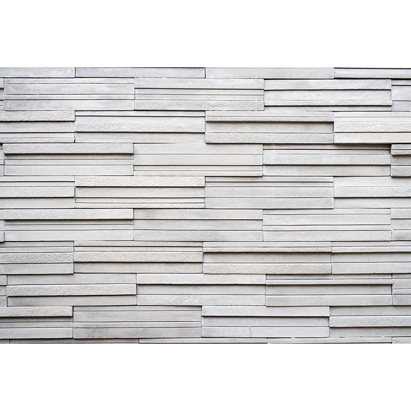 Brickwork Pattern Mural Wallpaper White Contemporary Wall Covering for Living Room