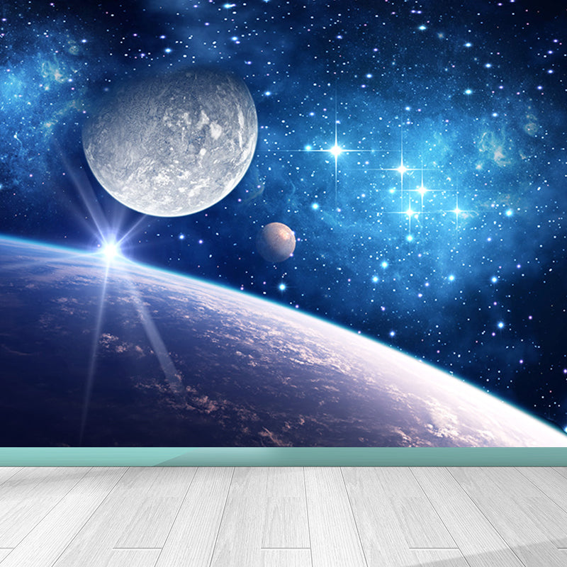 Miraculous Planet Scene Mural Decal Wallpaper Modern Non-Woven Material Wall Art