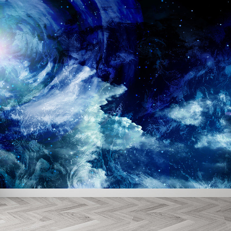 Photography Moon and Stars Mural Giant Wall Covering for Dining Room, Custom Printed