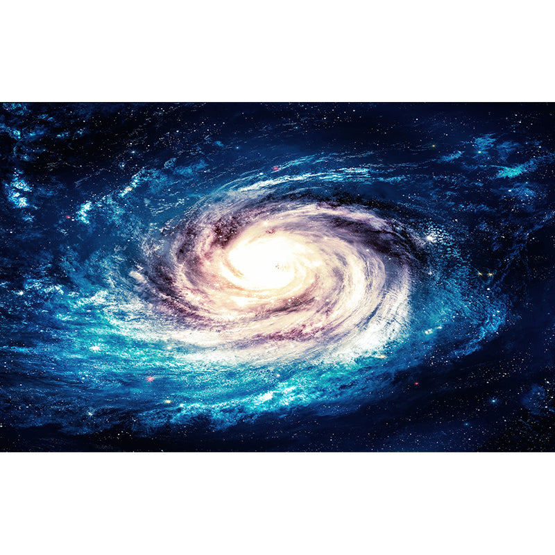 Contemporary Boys Mural Decal Miraculous Stars Spiral Scenery Blue Wall Covering