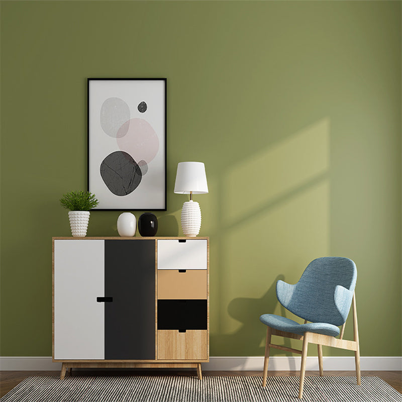 Solid Color Wallpaper Roll Stain-Proof Contemporary Living Room Wall Art, 54.2-sq ft