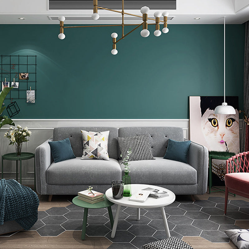 Solid Color Wallpaper Roll Stain-Proof Contemporary Living Room Wall Art, 54.2-sq ft