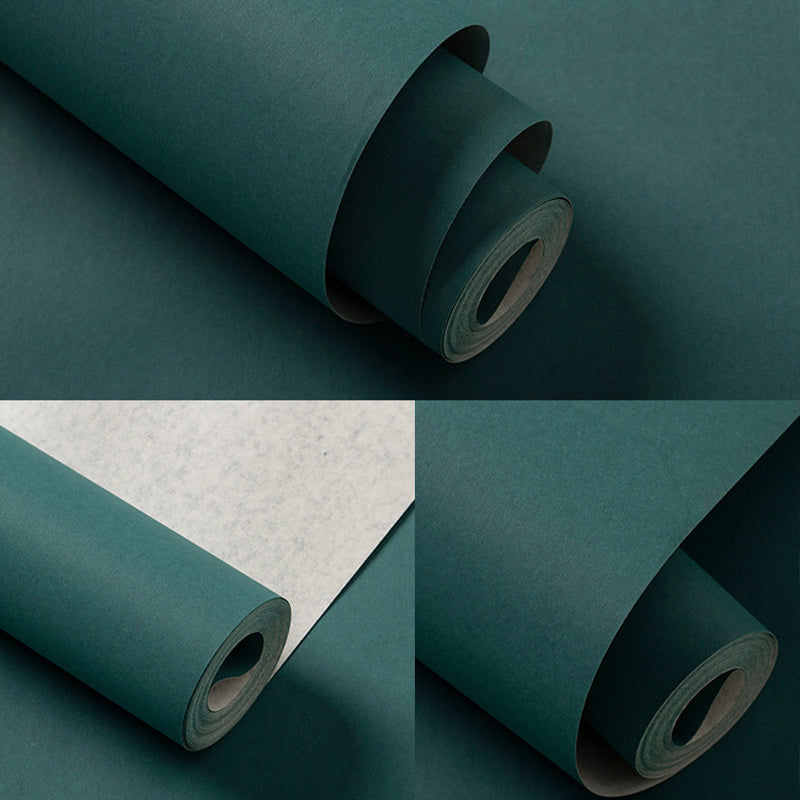 Solid Color Wallpaper Roll Stain-Proof Contemporary Living Room Wall Art, 54.2-sq ft