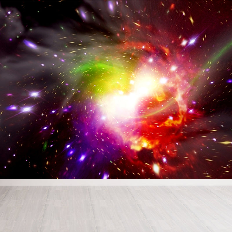 Dark Color Contemporary Wall Mural Huge Black Hole Wall Covering for Living Room