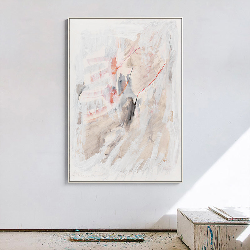 Pink Abstract Wall Art Textured Surface Contemporary House Interior Canvas Print
