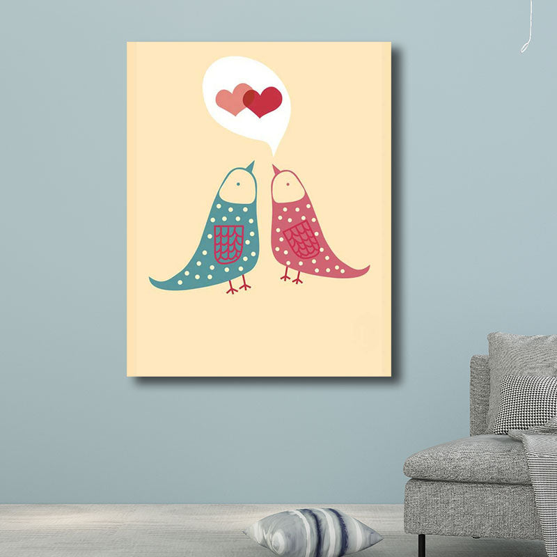 Minimalism for Kids Wrapped Canvas Birds Multicolored Wall Art Decor, Multiple Sizes