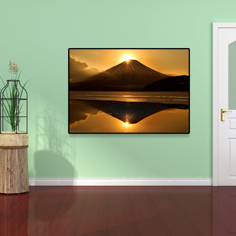 Landschafts-Wandkunstdruck, dunkle Farbe, minimalistisch, gewickelte Leinwand für Wohnzimmer, verschiedene Größen