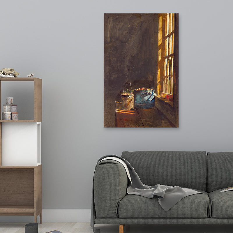 Leinwand strukturierte Wanddekoration Vintage Andrew Wyeth Erdbeere am Fenster Gemälde Kunstdruck