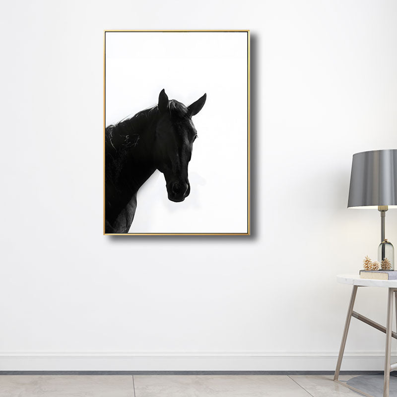 Canvas Black Wall Art Print Tropical Horse Wrapped Canvas, Multiple Size Available
