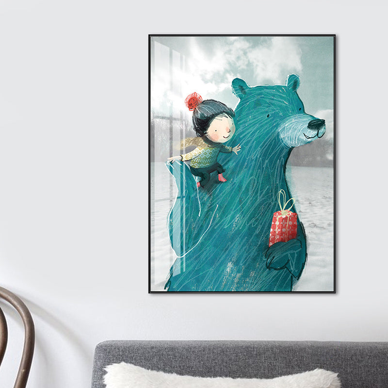 Art pour enfants Toile d’animaux sauvages Couleur pastel Décoration murale de chambre de bébé, plusieurs tailles disponibles