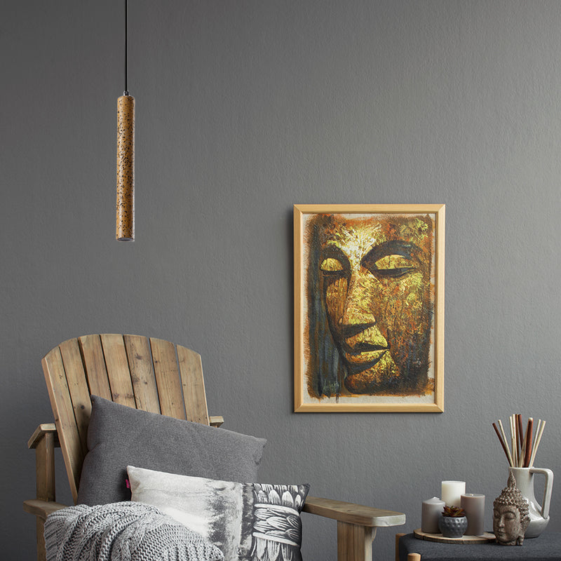 Tube Pendant Lighting Nordic Cement 1 Light Yellow/Blue/Green Hanging Ceiling Light, 12"/21.5"H