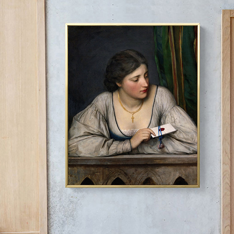 Vintage Figure Oil Painting Canvas House Interior Wall Art Decor in Pastel Color