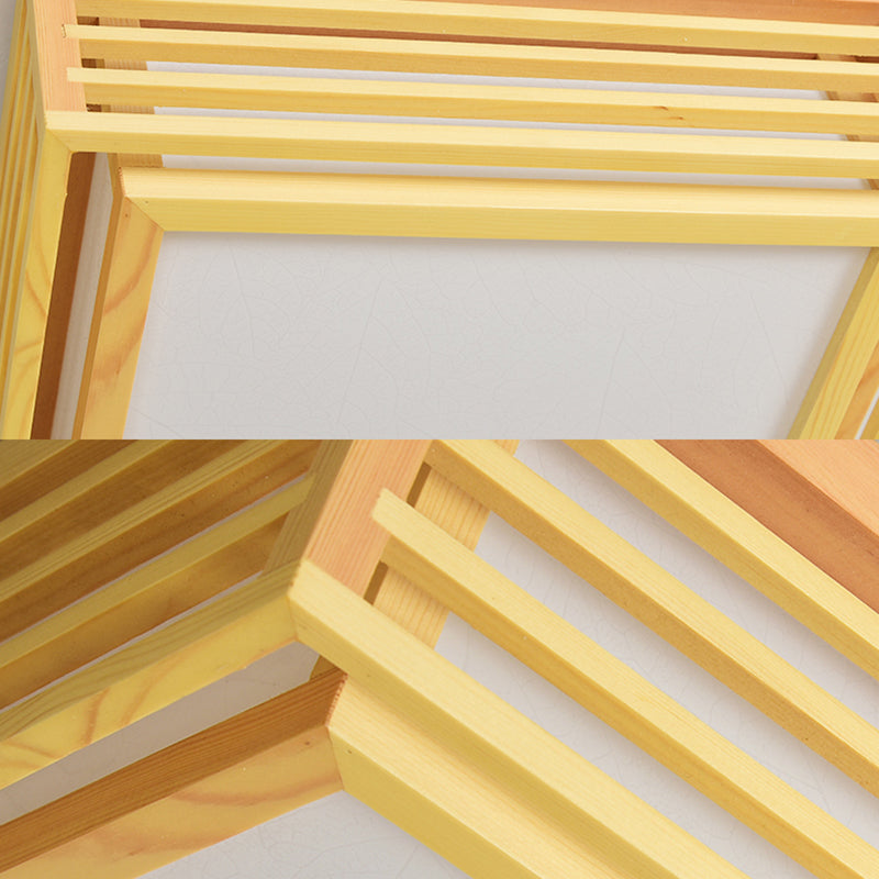 Japanische beige LED-Deckenleuchte, quadratische Wohnzimmer-Deckenleuchte aus Acryl in warmem/weißem Licht mit Holzkäfig