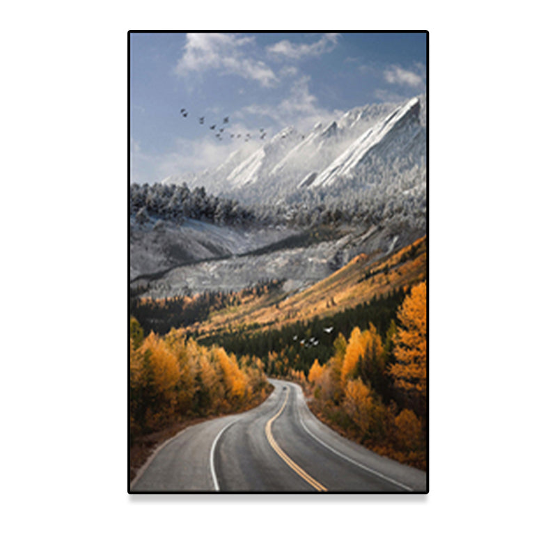 Highway in Mountain Schilderijen Zachte Kleur Canvas Wall Art voor Home Decor, Meerdere Grootte Opties