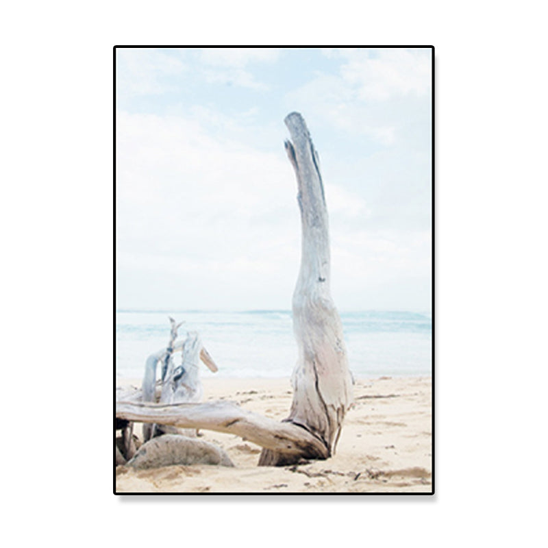 Coastal Trunk on Beach Canvas Art Blue Home Wall Decor for Parlor, Multiple Sizes