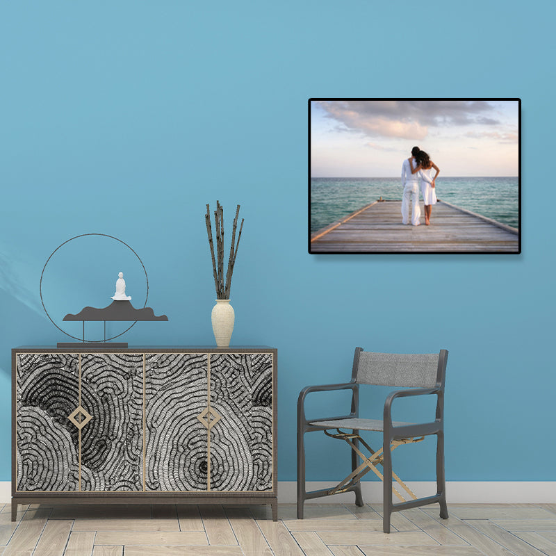 Lichte kleurenliefhebbers gewikkeld canvas menselijke moderne decoratieve muurkunstprint voor slaapkamer