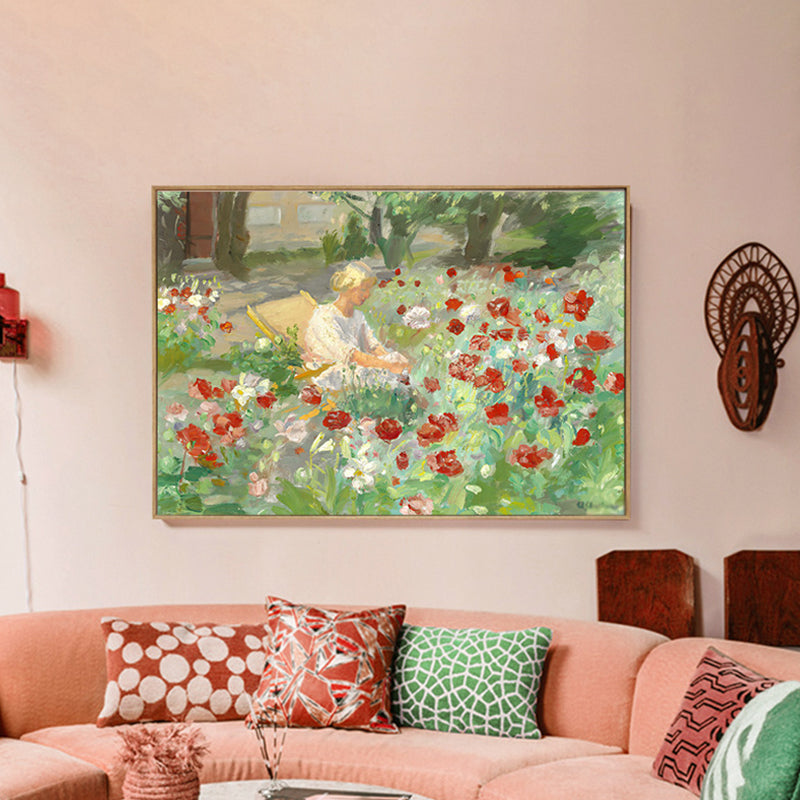 Country Style Painting Green Garden Maiden Wall Art Decor, Multiple Sizes Options