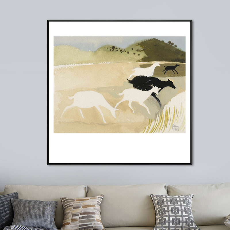 Dark Color Wild Animal Painting Textured Wall Art Print for Bedroom, Multiple Size Options
