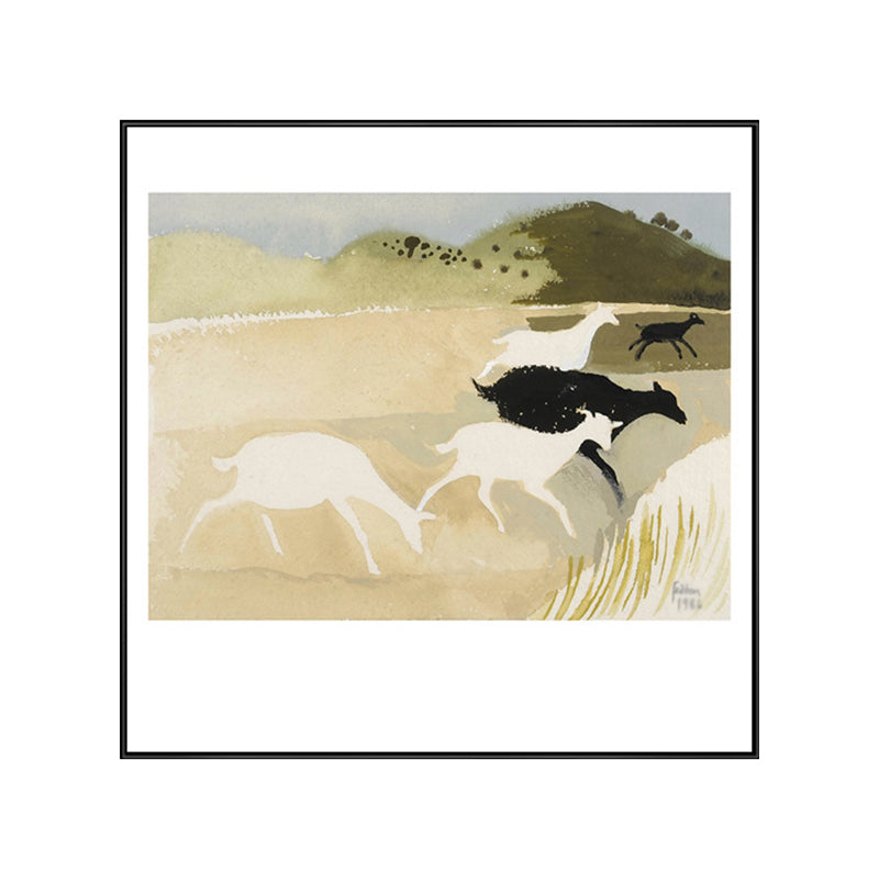 Dark Color Wild Animal Painting Textured Wall Art Print for Bedroom, Multiple Size Options