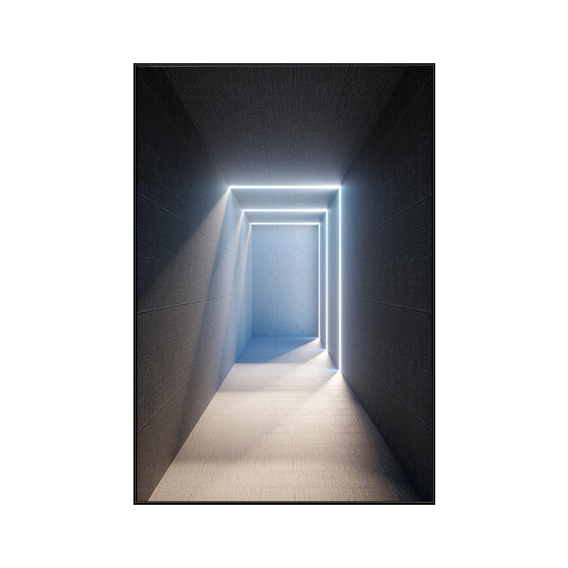 Dark Color Building Art Print Textured Scandinavian Living Room Canvas, Multiple Sizes