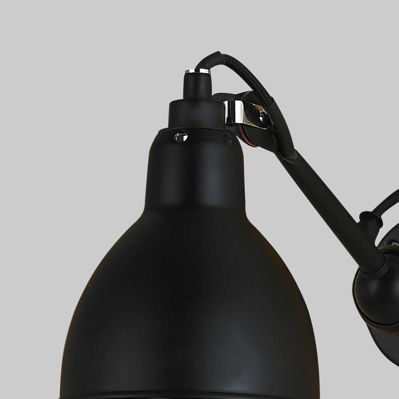 Modern Style 1 Head Wall Mounted Lamp with Metal Shade Black/White Domed Sconce Lighting for Living Room