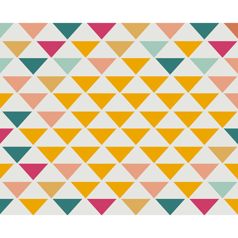 Casual Modern Rug in Yellow Plaid Triangle Pattern Rug Polyester Pet Friendly Carpet for Home Decoration