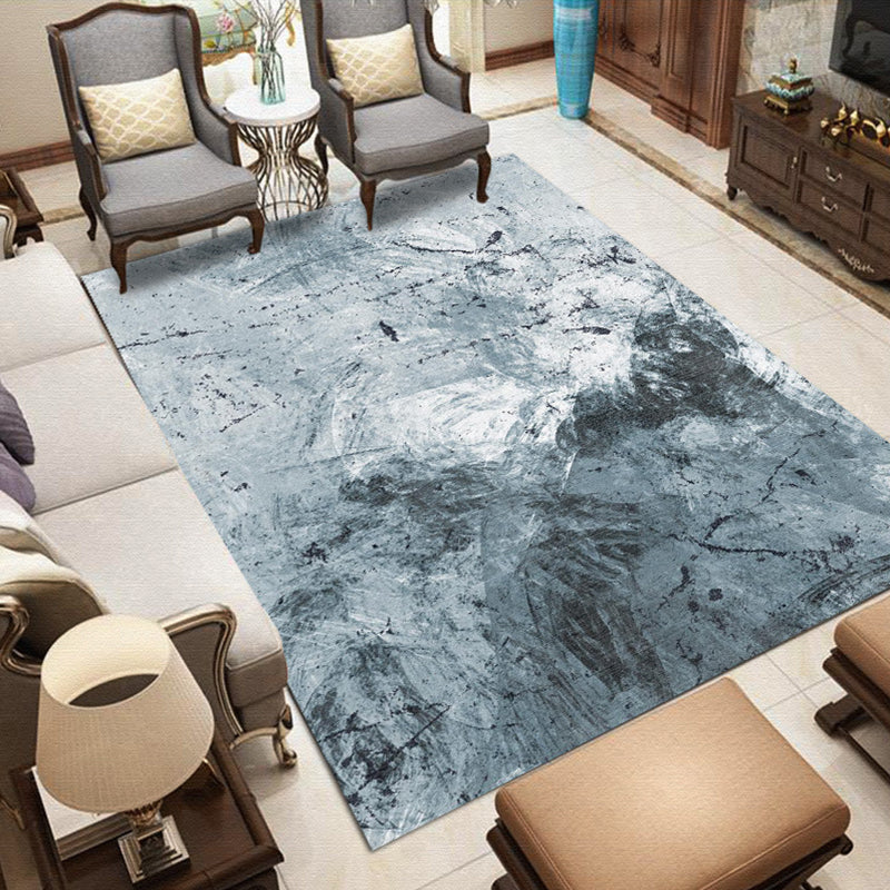 Nordic Modern Rug in Grey and Purple Abstract Splatter Pattern Rug Polyester Washable Carpet for Home Decoration