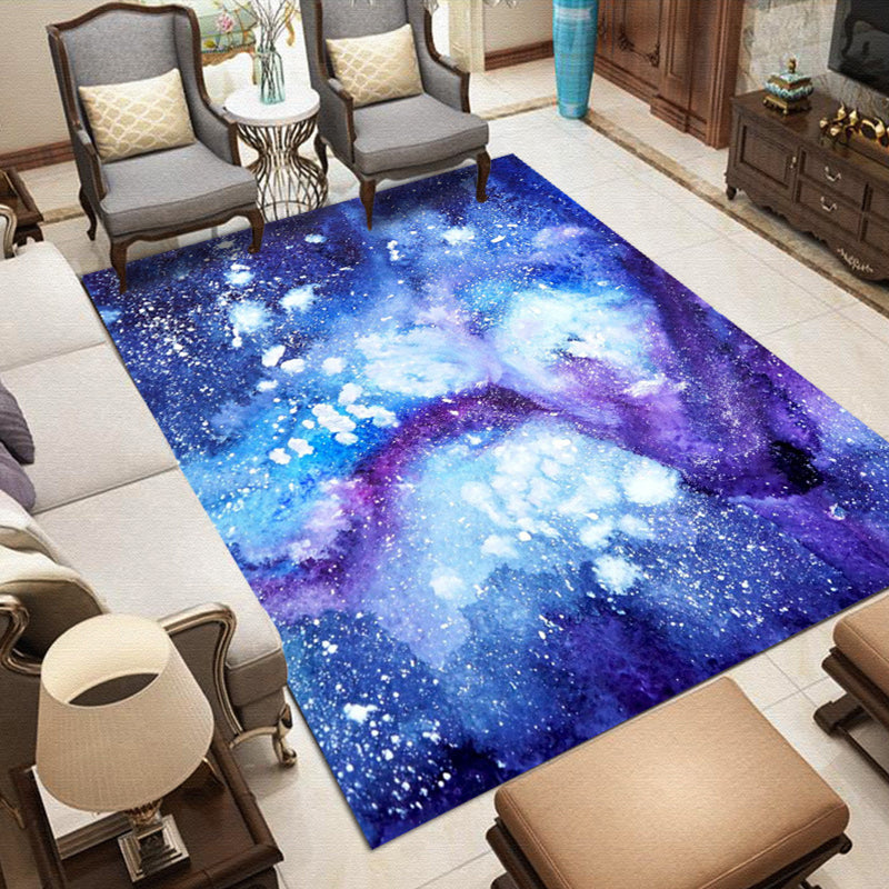 Nordic Modern Rug in Grey and Purple Abstract Splatter Pattern Rug Polyester Washable Carpet for Home Decoration