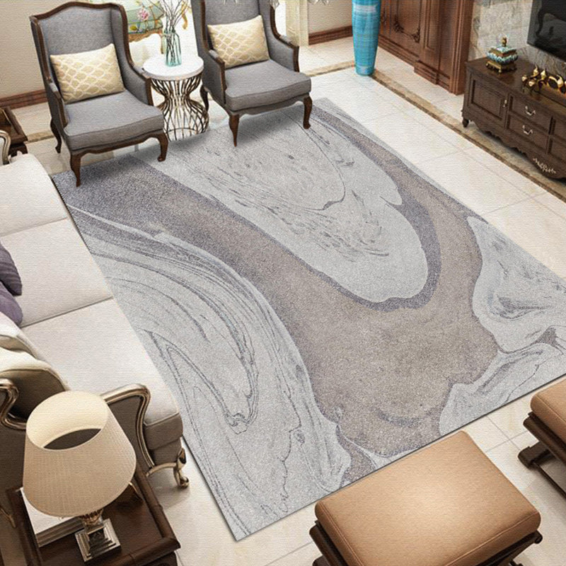 Nordic Modern Rug in Grey and Purple Abstract Splatter Pattern Rug Polyester Washable Carpet for Home Decoration