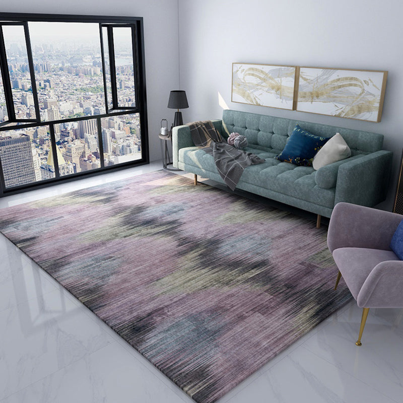 Minimalist Modern Rug in Brown and Pink Abstract Pattern Rug Polyester Pet Friendly Carpet for Home Decoration