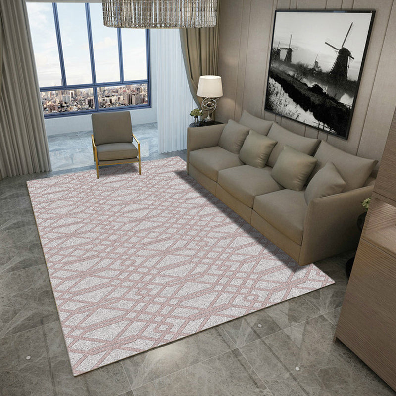 Yellow and Black Bedroom Rug Modern Geometric Triangle Square Pattern Area Rug Polyester Washable Carpet