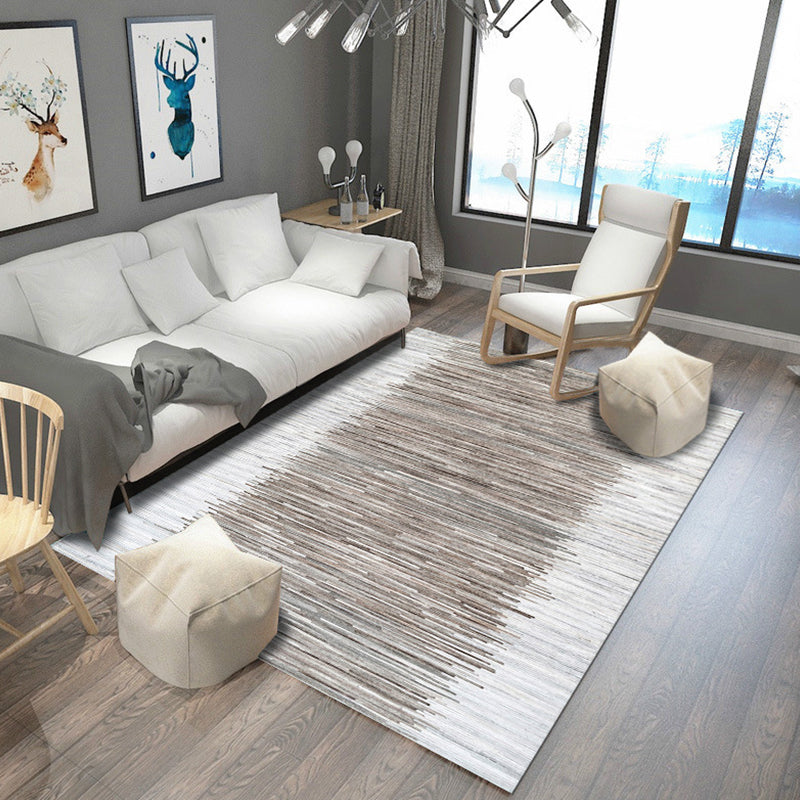 Blue and Brown Bedroom Rug Modern Abstract Painting Pattern Area Rug Polyester Pet Friendly Carpet