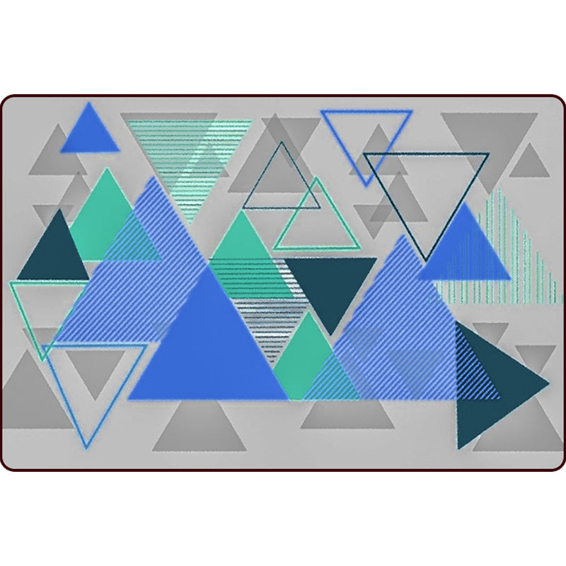 Modern Living Room Rug in Grey Color Block Triangle Print Rug Polyester Machine Washable Area Rug