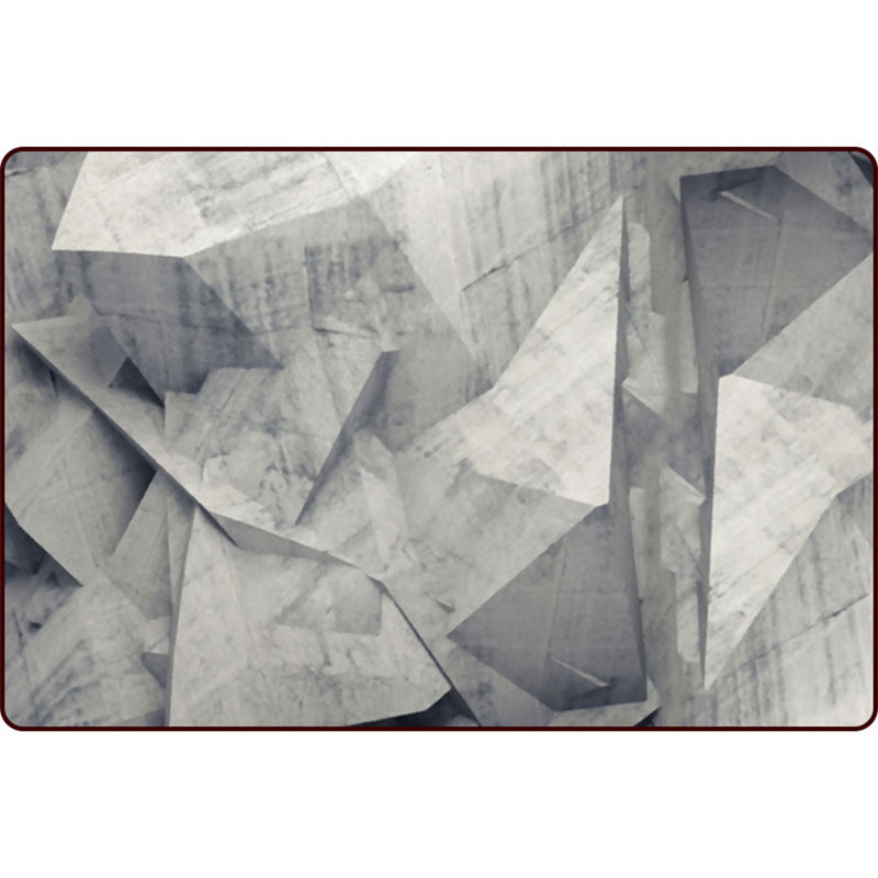 Novelty Modern Rug in Grey Abstract Irregular Shape Pattern Rug Polyester Non-Slip Carpet for Home Decoration