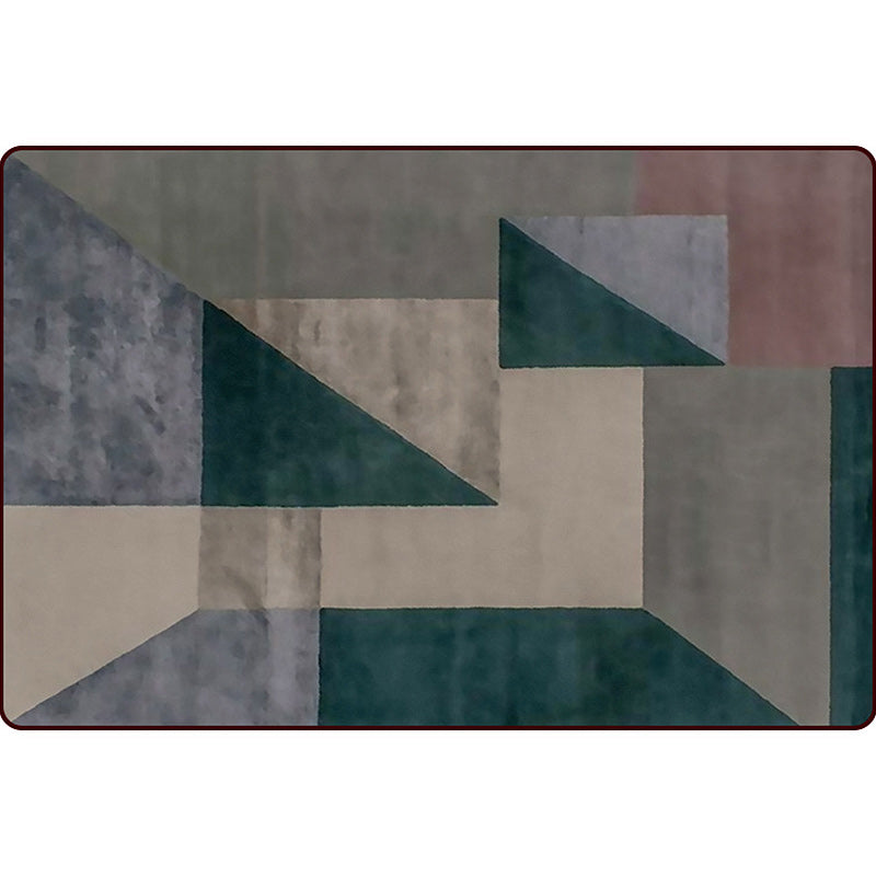 Scandinavian Modern Rug in Brown Colorblock Geometry Pattern Rug Polyester Washable Carpet for Home Decoration