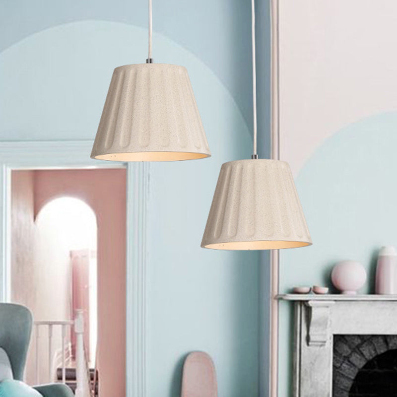 Kegelförmige Schattensuspension Licht moderner Zement 1 hell weiß hängende Deckenleuchte für Wohnzimmer