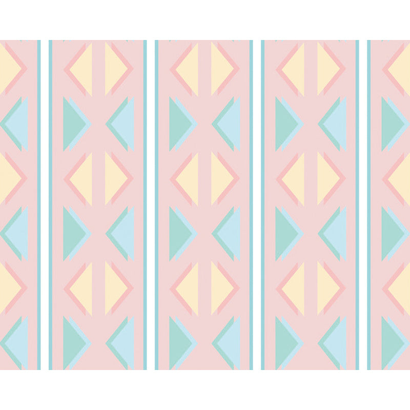 Contemporary Modern Rug in Pink Triangle Pattern Rug Polyester Stain-Resistant Carpet for Home Decoration
